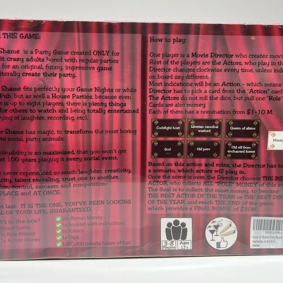 Fame or Shame party game NWT - Picture 2 of 6